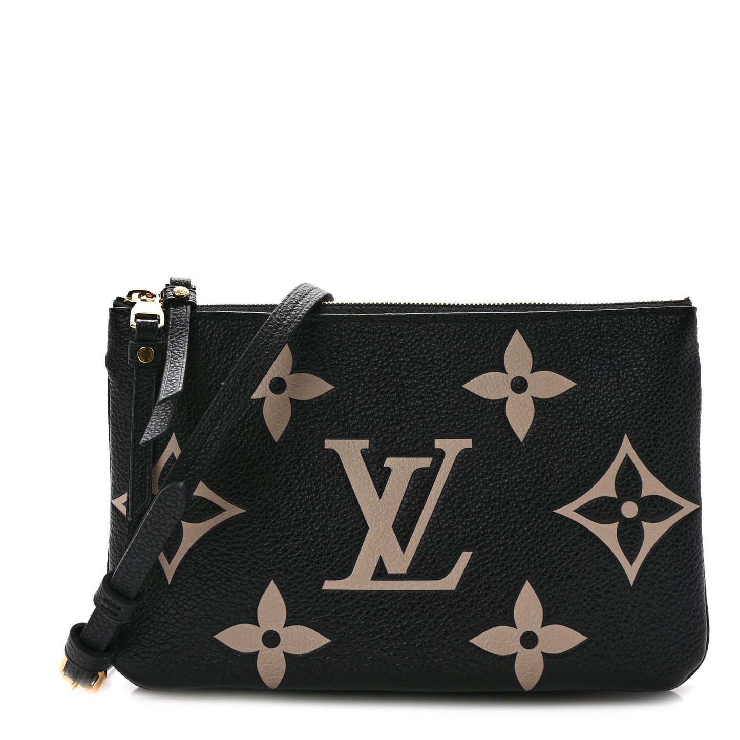 Empreinte Monogram Giant Double Zip Pochette Black Cream