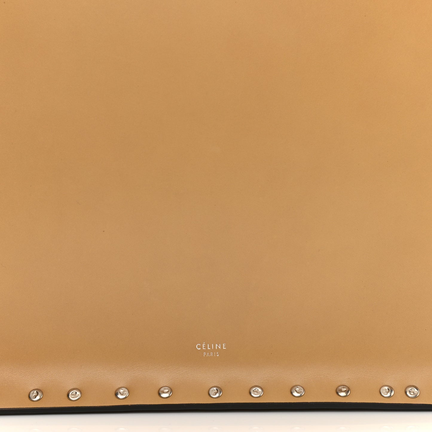 Satinated Natural Calfskin Large Studs Vertical Cabas Sand