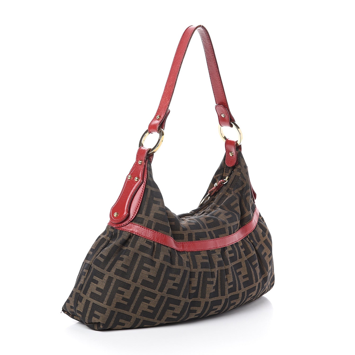 Fendi Zucca Cuoio Lucido Chef Hobo Tobacco Rosso Scuro 2 of 8