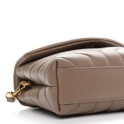 Saint Laurent Calfskin Y Quilted Monogram Toy Loulou Crossbody Bag Taupe 7 of 8