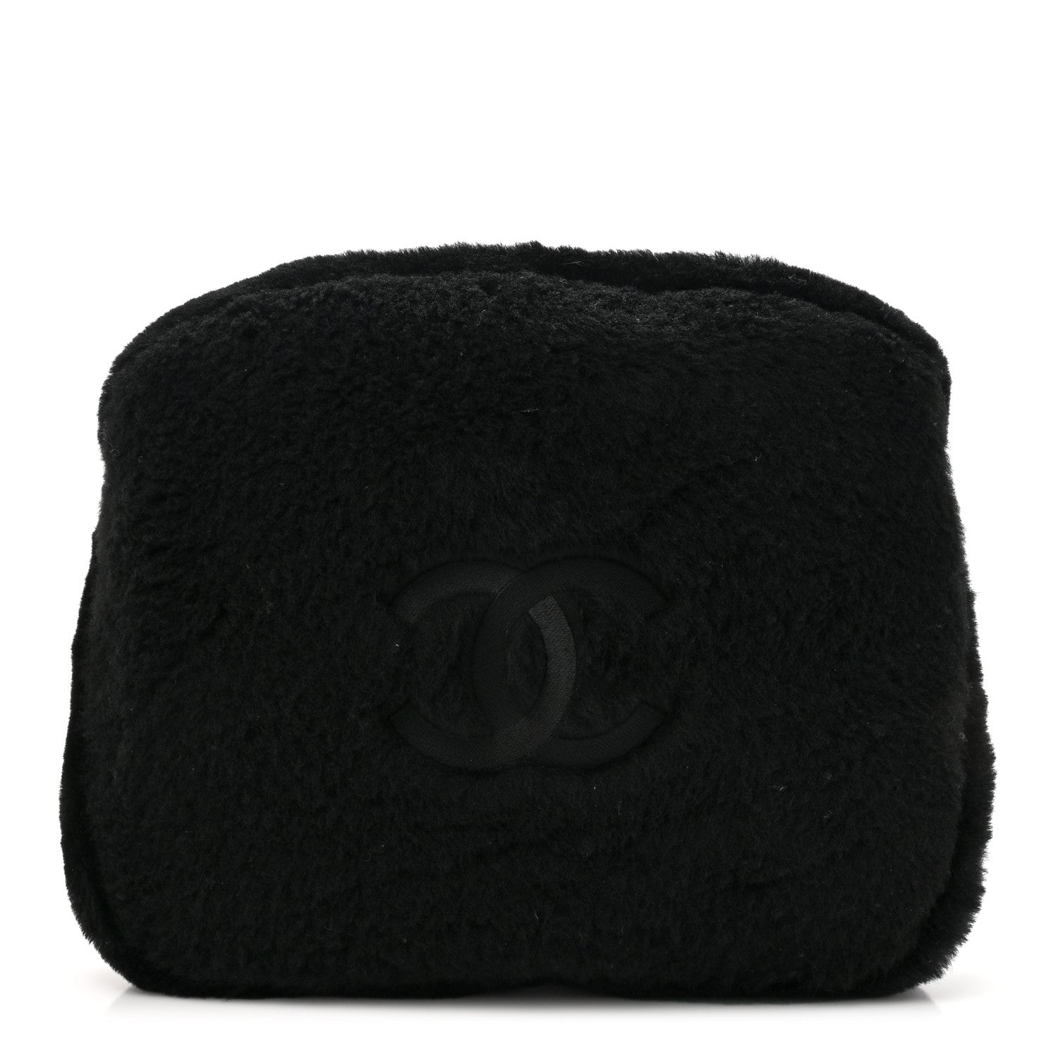 Chanel Shearling CC Flat Mules 38 Black 6 of 15