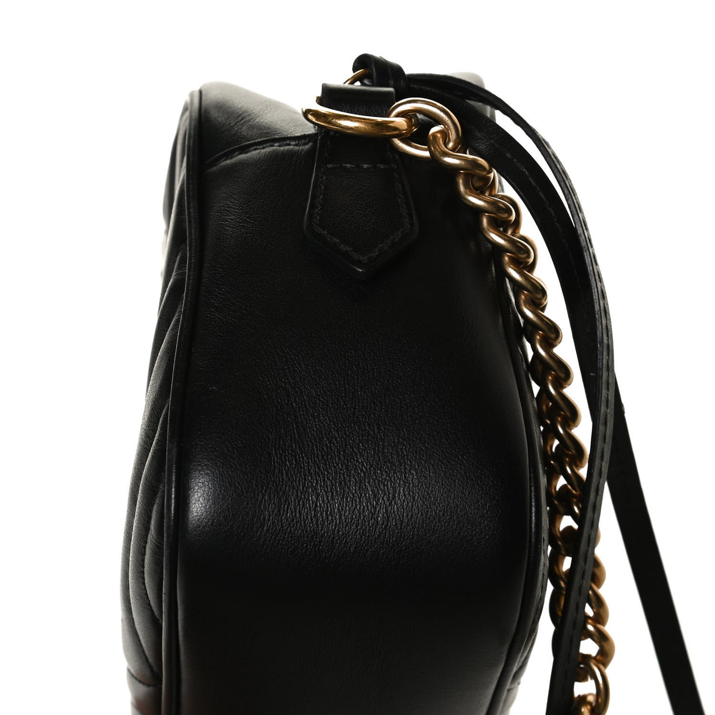 Calfskin Matelasse Small GG Marmont Chain Shoulder Bag Black