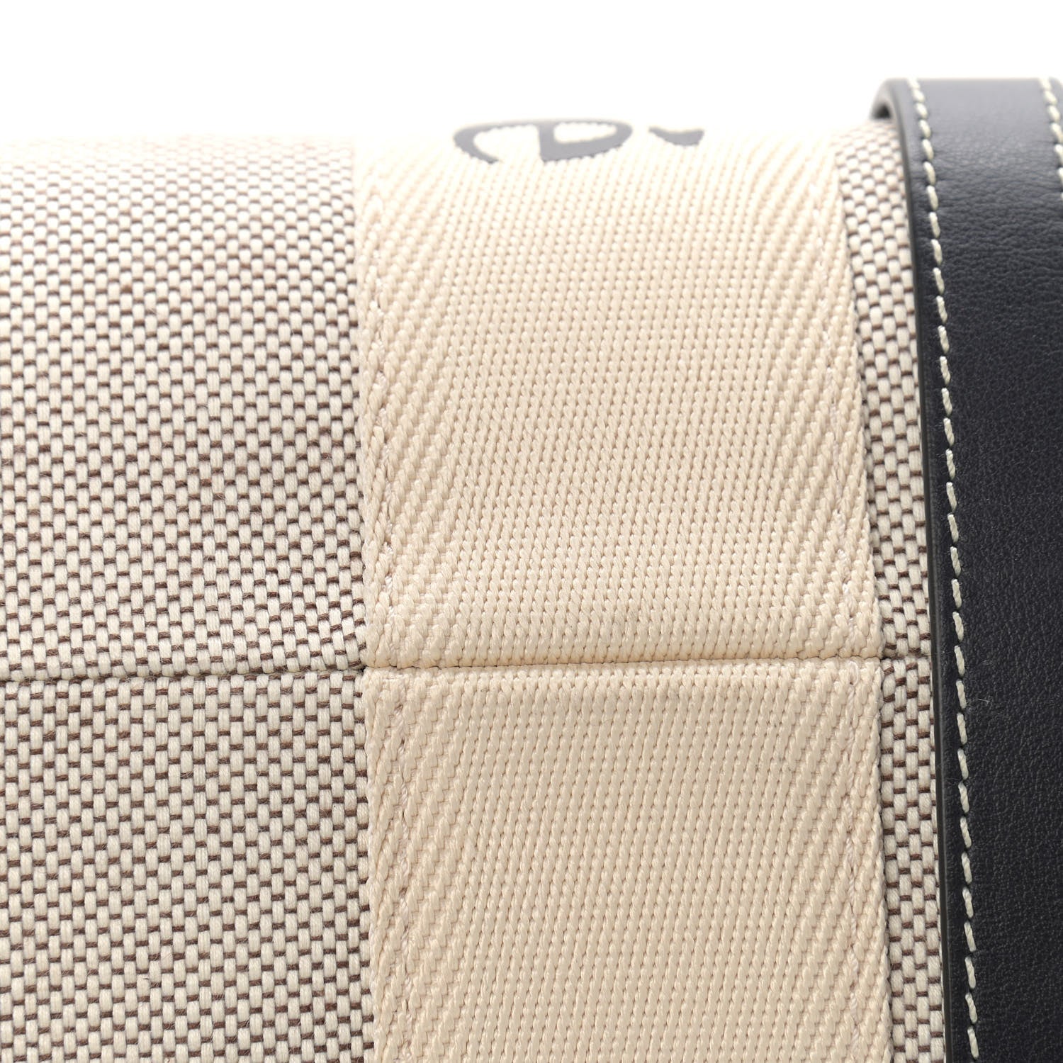 Chloe Cotton Calfskin Medium Woody Ribbon Tote White Black 10 of 12