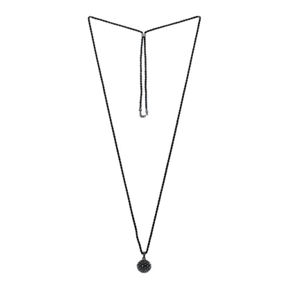 David Yurman Sterling Silver Hematine 20mm Cable Berries Pendant Cord Necklace Black 2 of 4