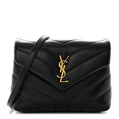 Saint Laurent Calfskin Y Quilted Monogram Toy Loulou Crossbody Bag Black 1 of 19