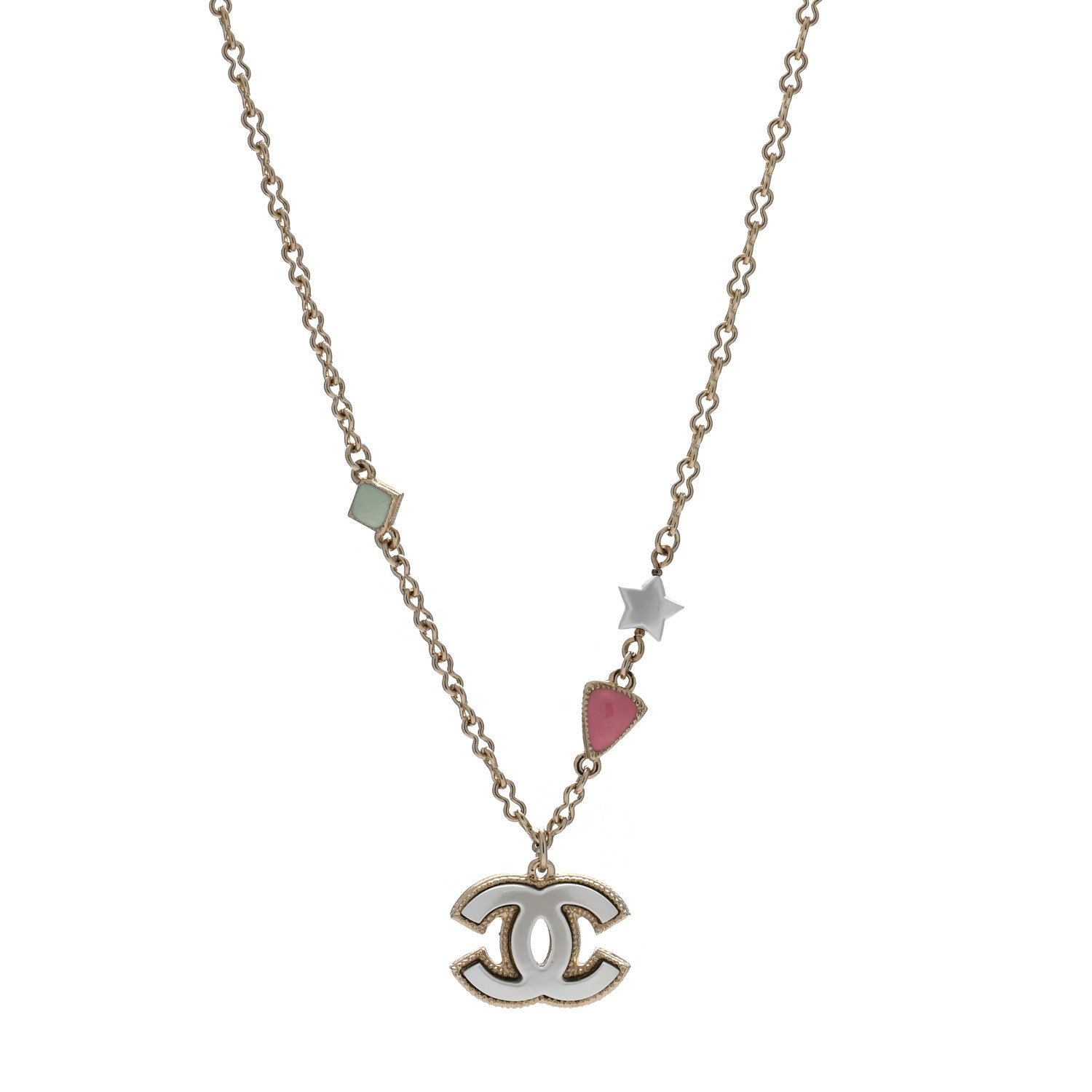 Chanel Resin CC Star CC Necklace Gold 1 of 4