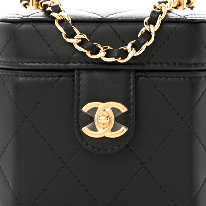 Chanel Lambskin Quilted Vanity Clutch With Chain Black 8 of 11