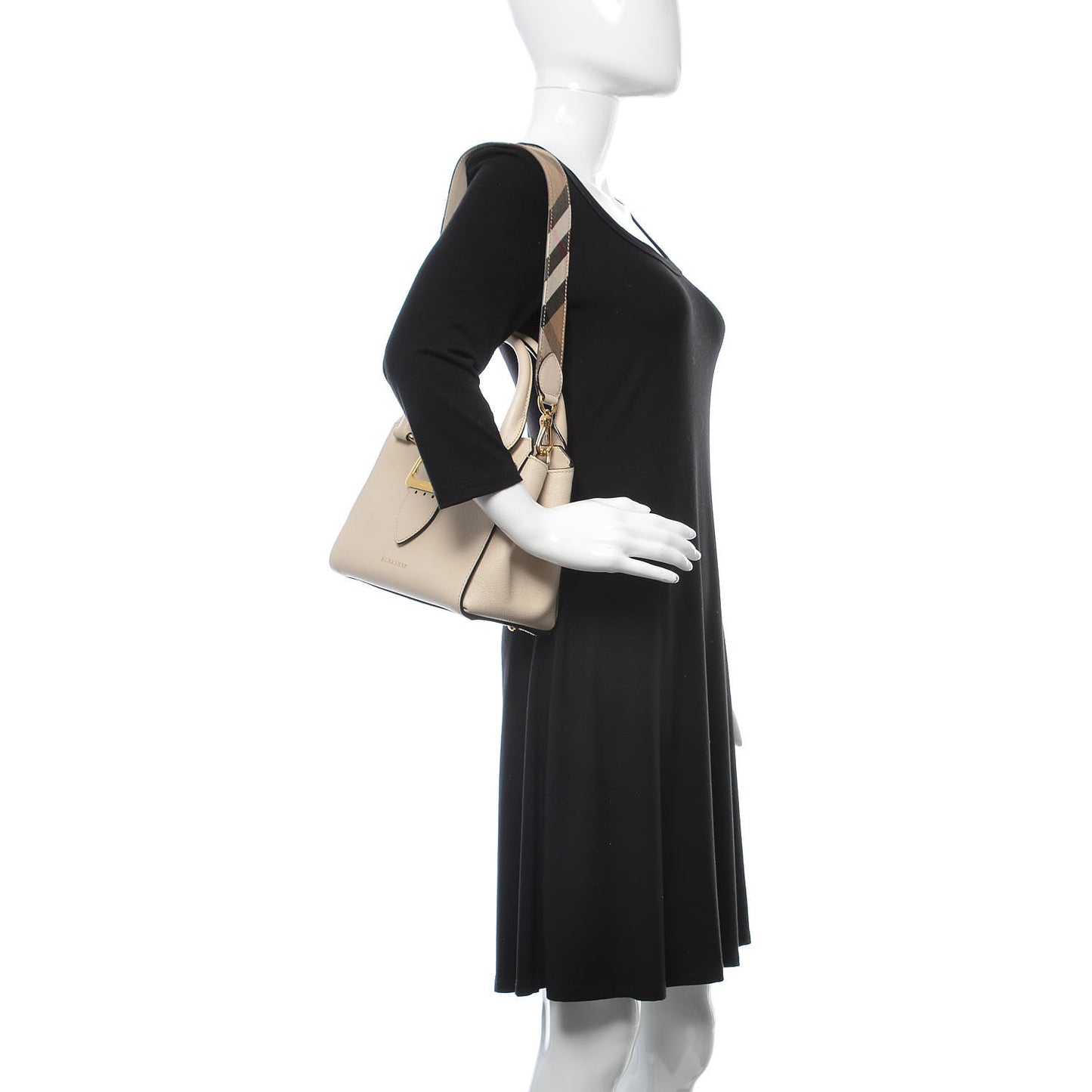 Soft Grain Calfskin Small Buckle Tote Limestone
