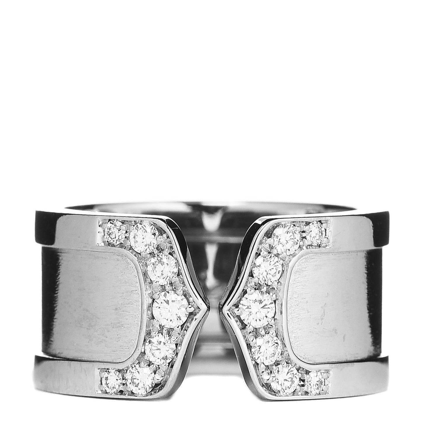 18K White Gold Diamond 10mm Logo De Ring 50 5.25