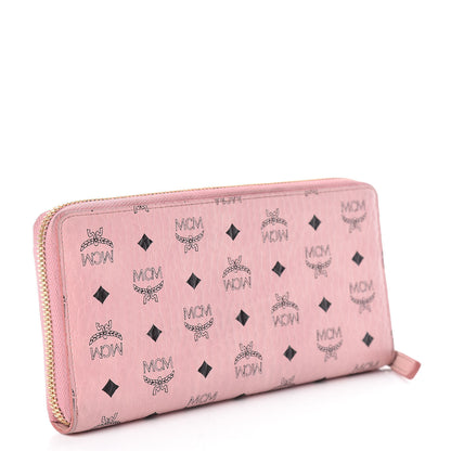 MCM Visetos Large Zip Around Wallet Pink 3 of 15