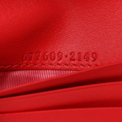 Gucci GG Supreme Monogram Moon Calfskin Love Valentines Day Card Case Beige Ebony New Geranium 7 of 12