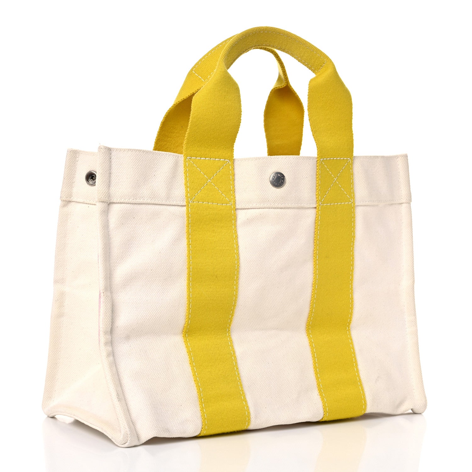 Hermes Canvas Fourre Tout PM Craie Lime 2 of 17