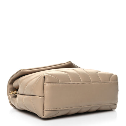 Saint Laurent Calfskin Y Quilted Monogram Toy Loulou Crossbody Bag Nude Powder 3 of 11