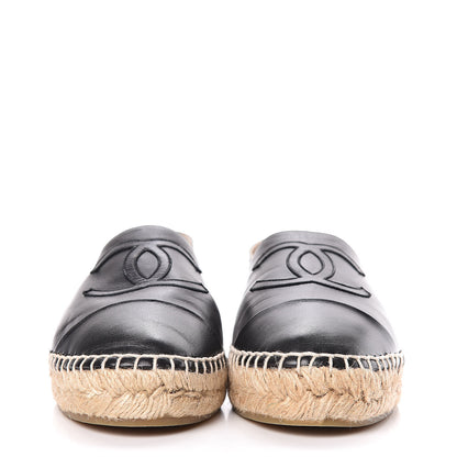 Chanel Lambskin CC Espadrilles 40 Black 2 of 12
