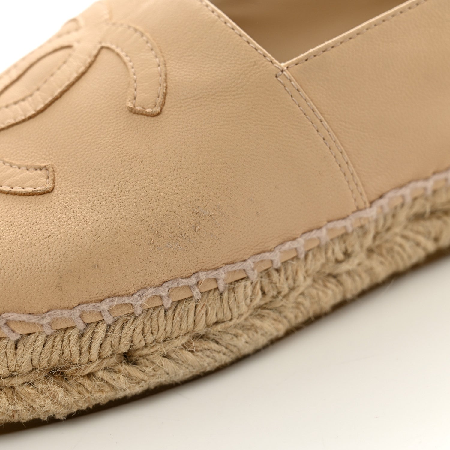 Chanel Lambskin CC Espadrilles 38 Beige Black 10 of 11
