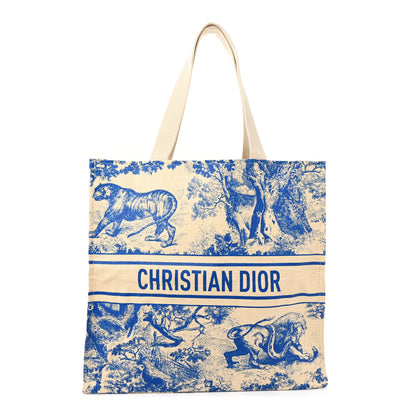 Christian Dior Straw Dioriviera Tote Blue 1 of 10