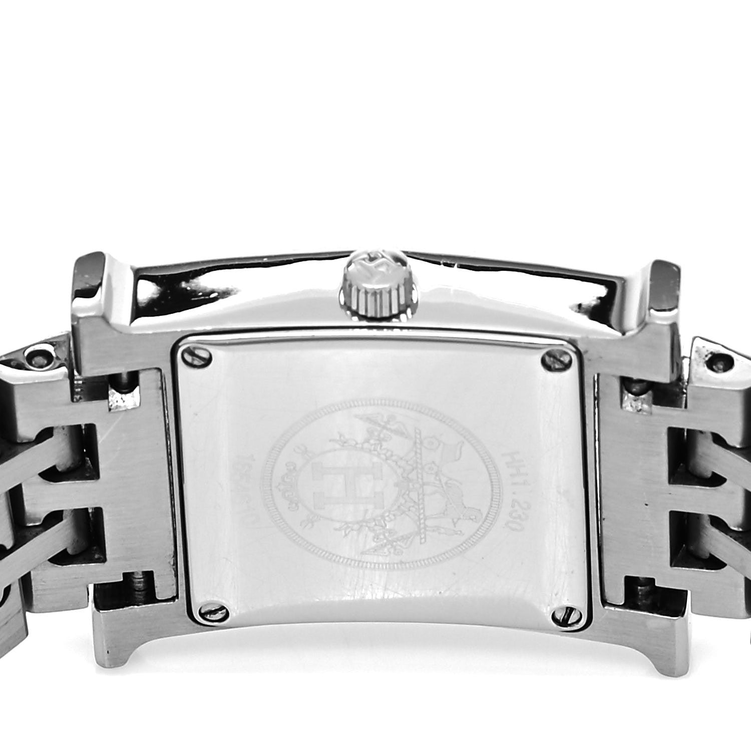 Hermes Stainless Steel Diamond Bezel 21mm Heure H Hour Quartz Watch 4 of 5