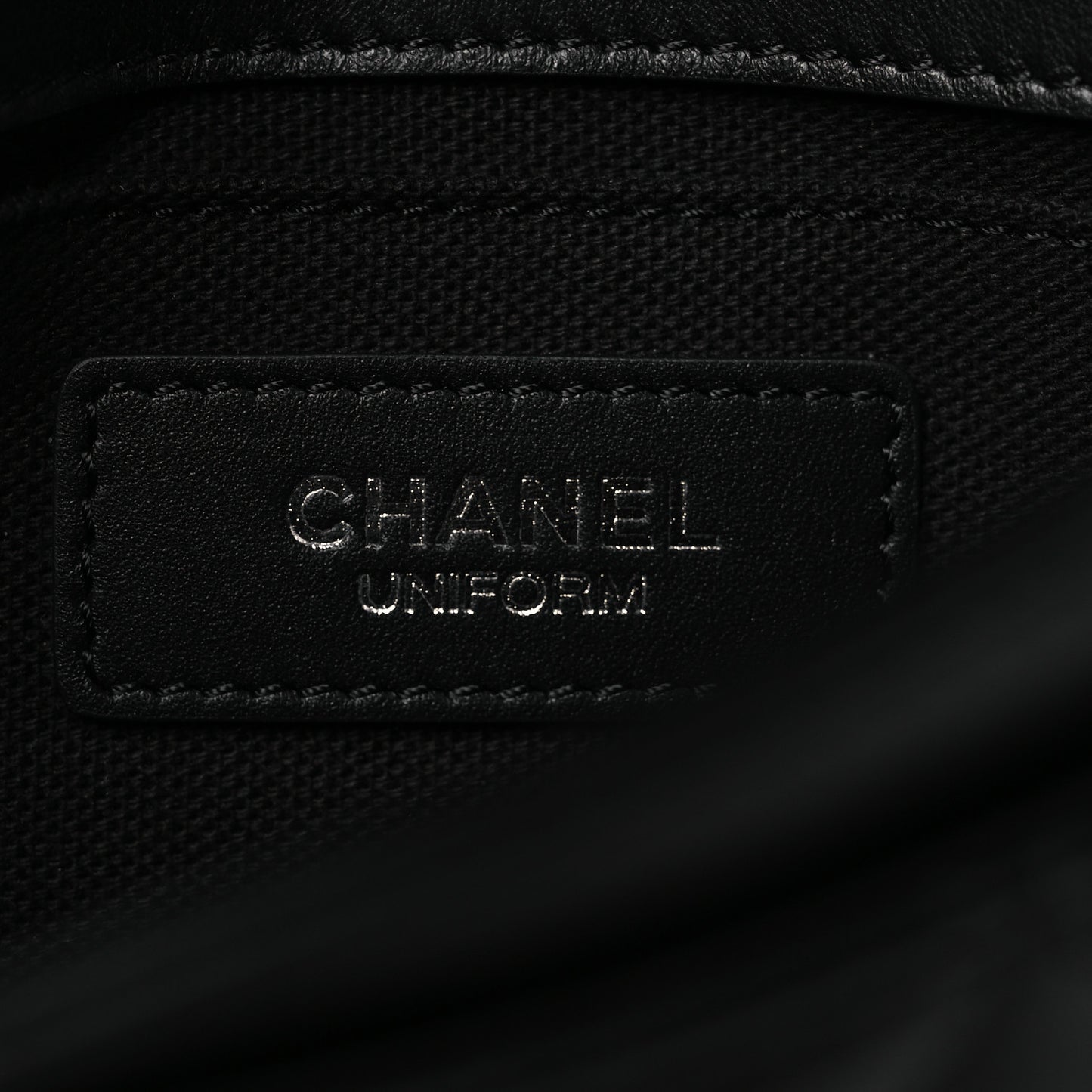 Calfskin Quilted CC Uniform Flap Belt Bag Black