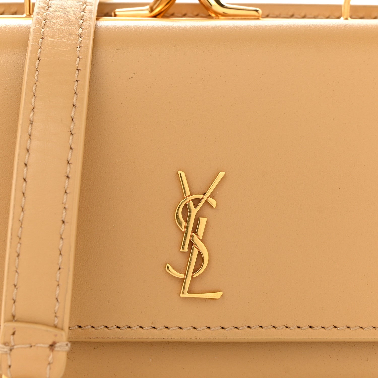 Saint Laurent Smooth Calfskin Monogram Rider Belt Bag Dark Beige 9 of 11