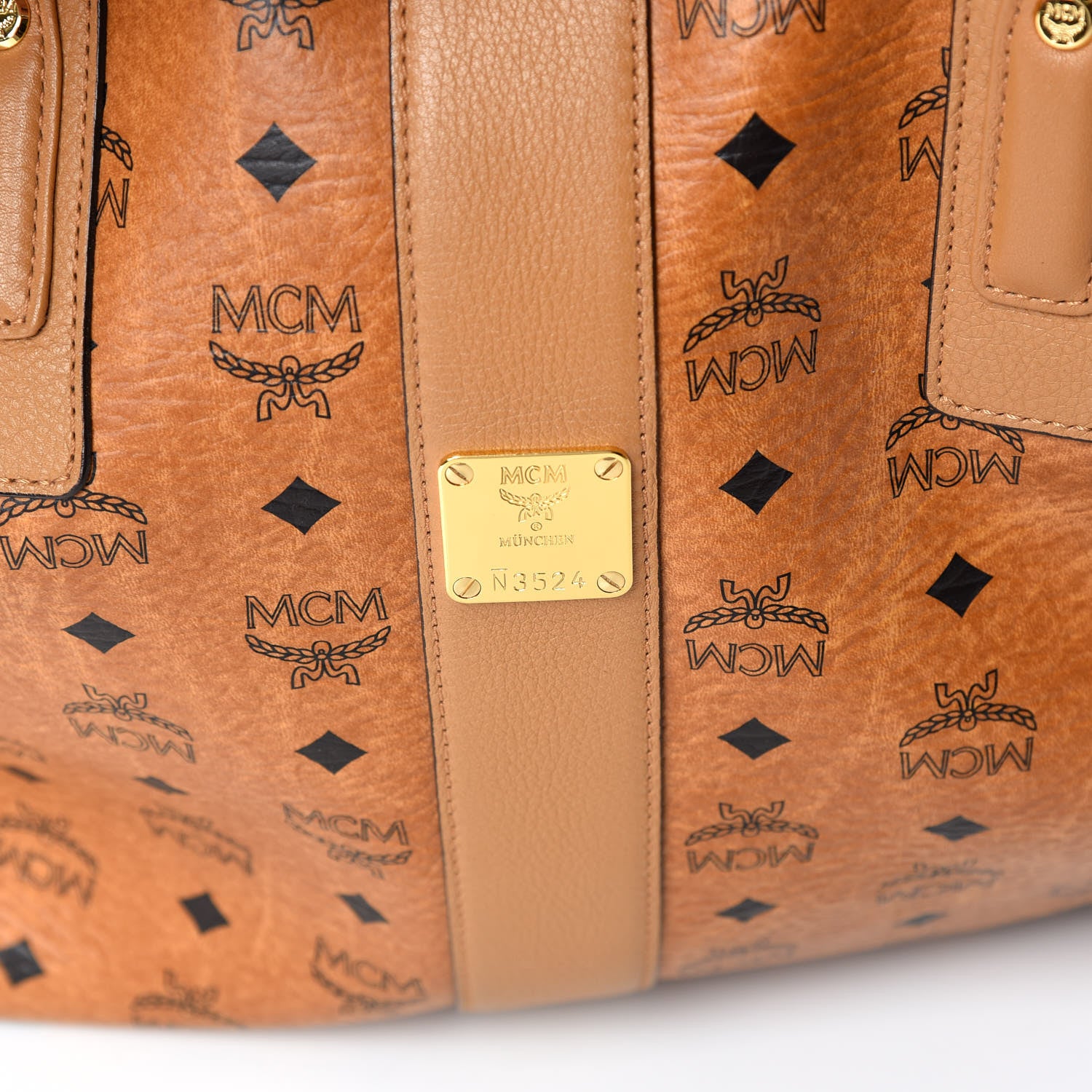MCM Visetos Large Liz Reversible Shopper Tote Cognac 11 of 12