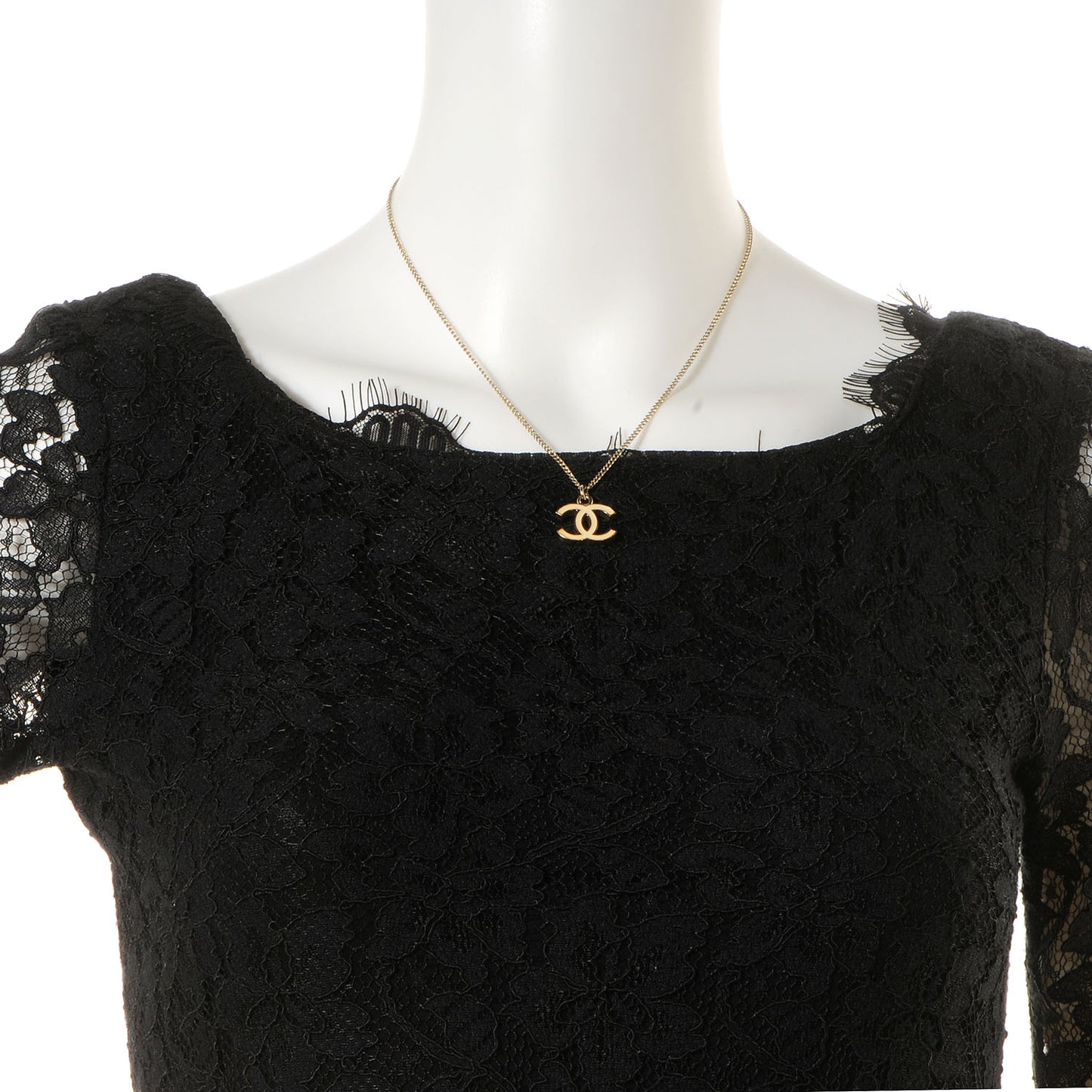 Enamel CC Necklace Beige
