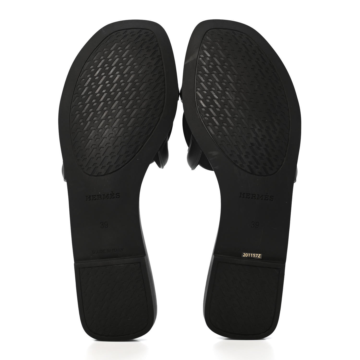 Hermes Rubber Aloha Sandals 39 Black 5 of 8