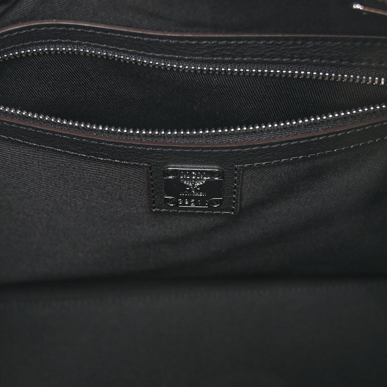 MCM Calfskin Ottomar Monogram Medium Essential Boston Bag Black 6 of 9