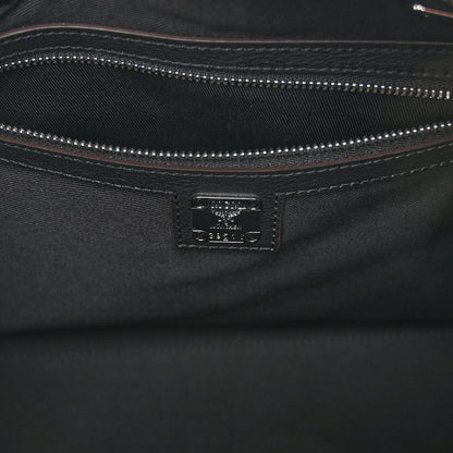 MCM Calfskin Ottomar Monogram Medium Essential Boston Bag Black 6 of 9