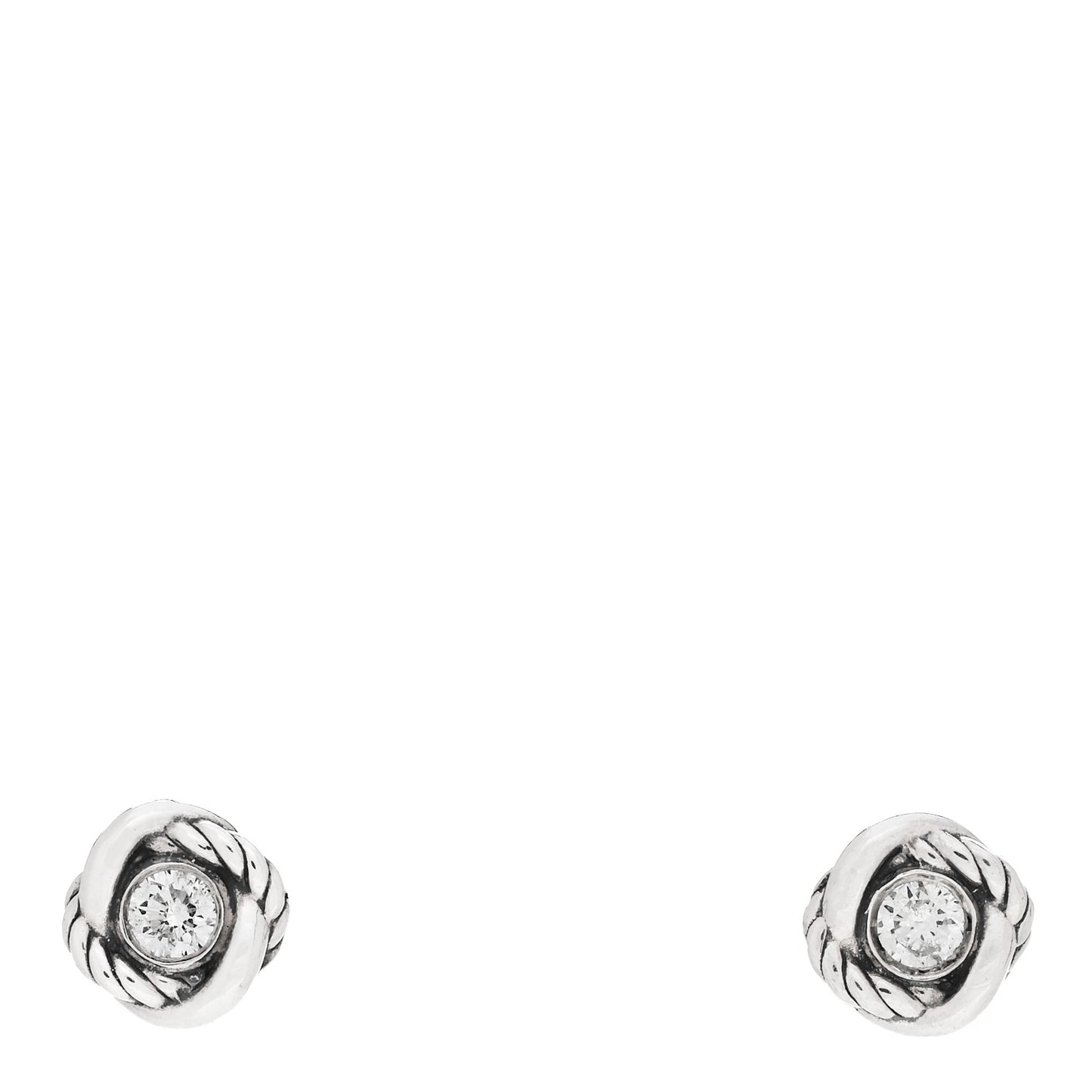 Sterling Silver Diamond 7mm Infinity Stud Earrings