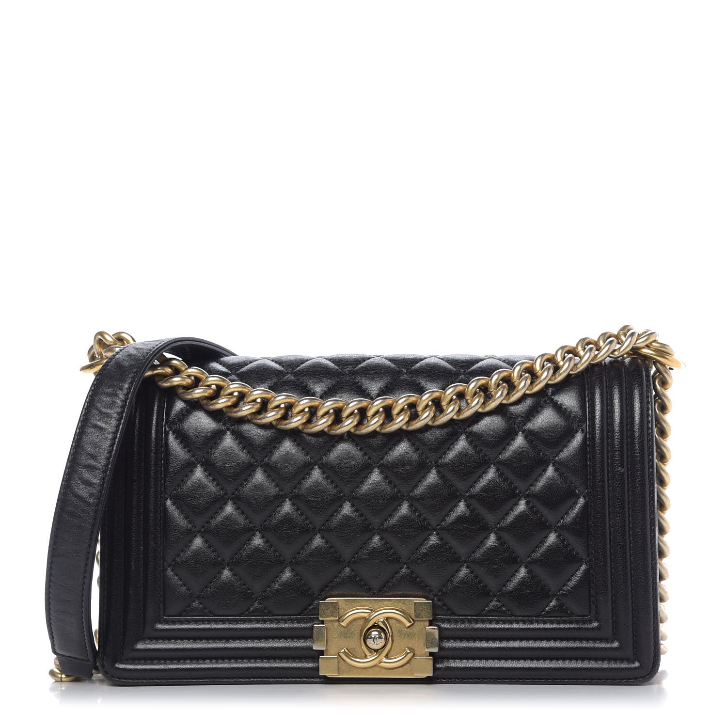 Chanel Calfskin Quilted Medium Boy Flap Black 1 of 9
