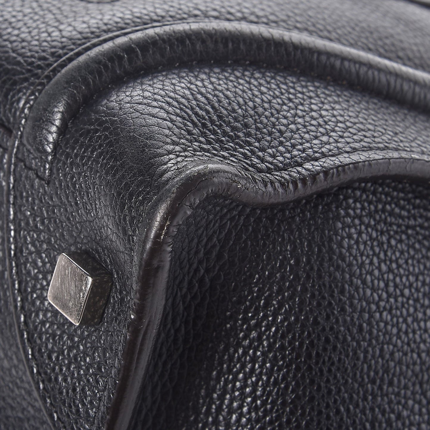 Drummed Calfskin Mini Luggage Black