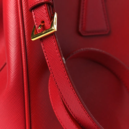 Prada Saffiano Vernice Small Galleria Double Zip Rosso 10 of 11