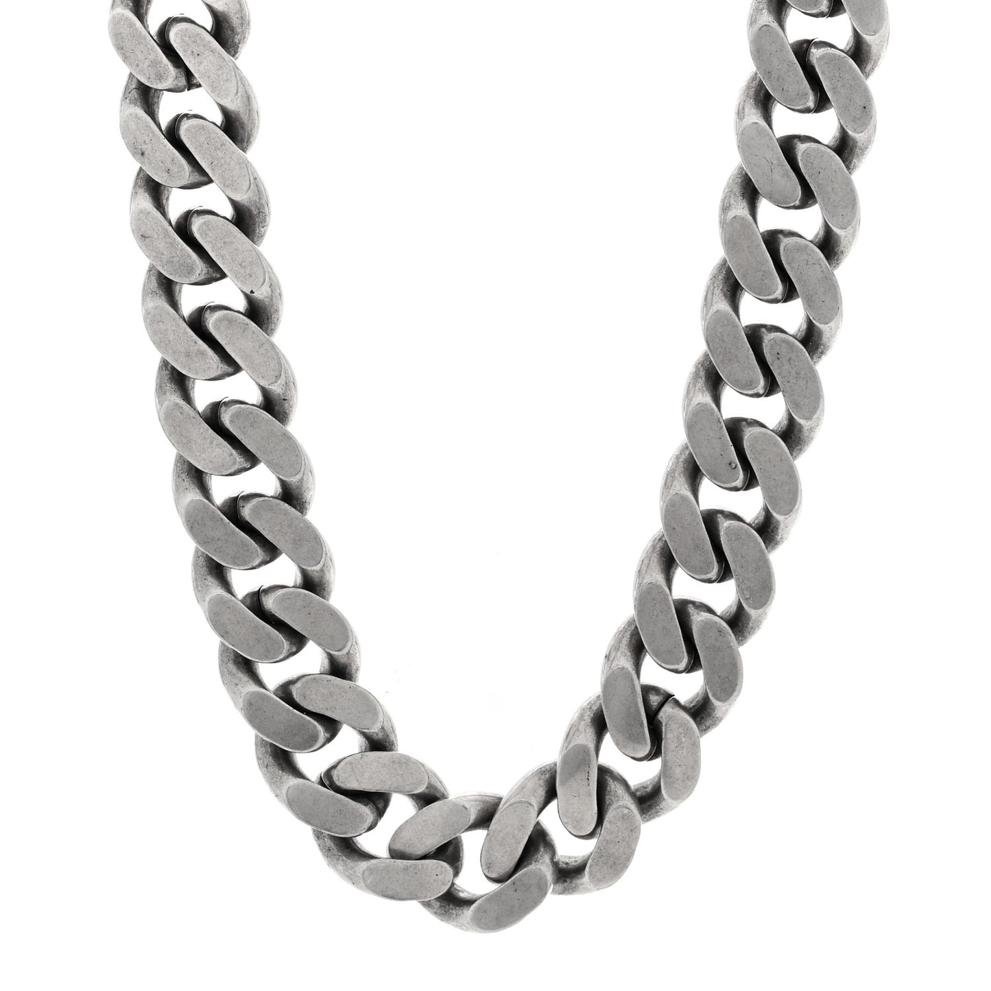 Metal Curb Chain Necklace Oxidized Silver