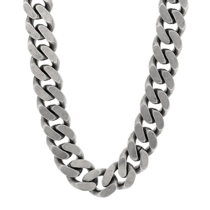 Saint Laurent Metal Curb Chain Necklace Oxidized Silver 1 of 4