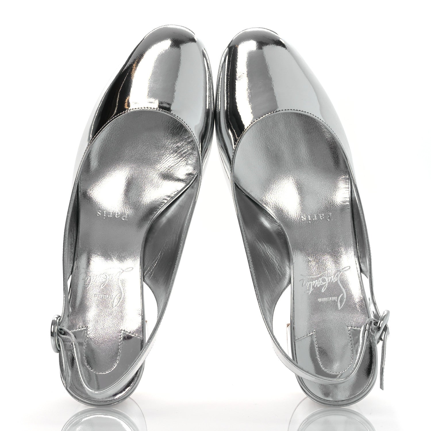 Christian Louboutin Specchio So Jane Sling 55 Pump 37 Silver 2 of 10