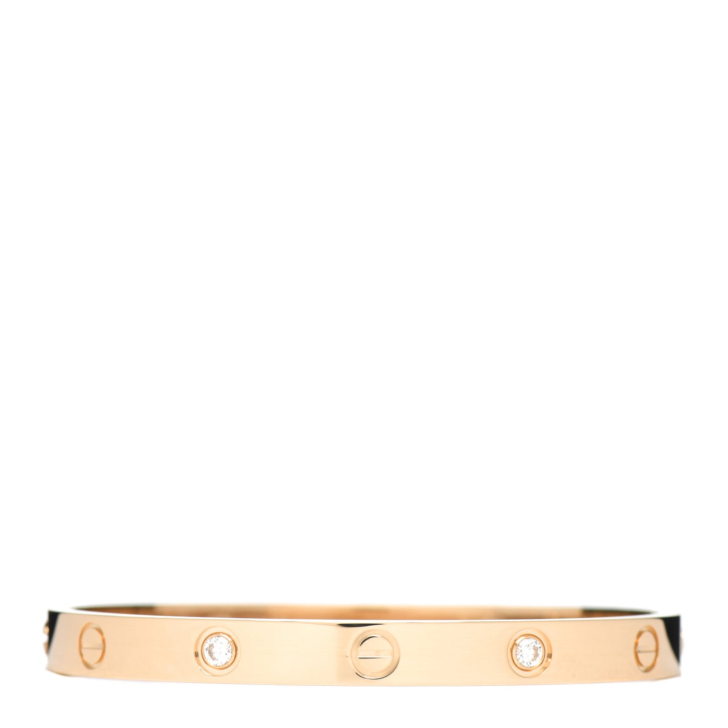 18K Yellow Gold 4 Diamond LOVE Bracelet 17