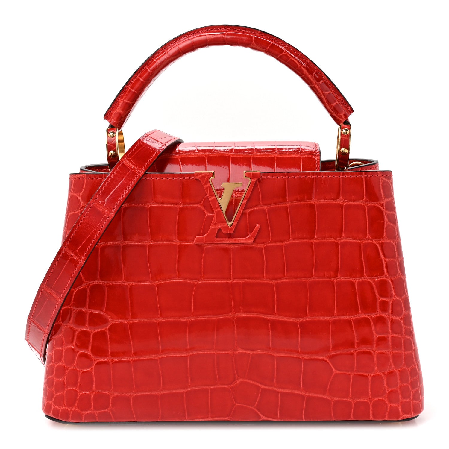 Louis Vuitton Alligator Capucines BB Red 1 of 9