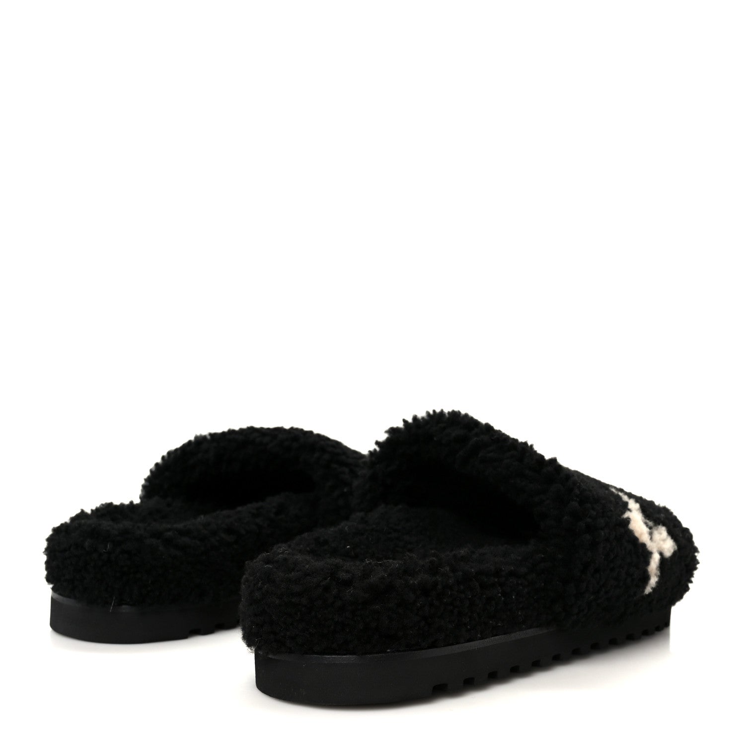 Louis Vuitton Shearling Monogram Giant Paseo Flat Comfort Mule 40 Black 5 of 10