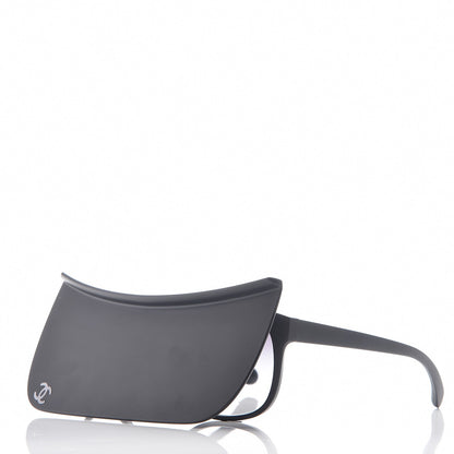 Chanel Acetate Visor Sunglasses 71046 Matte Black 3 of 12