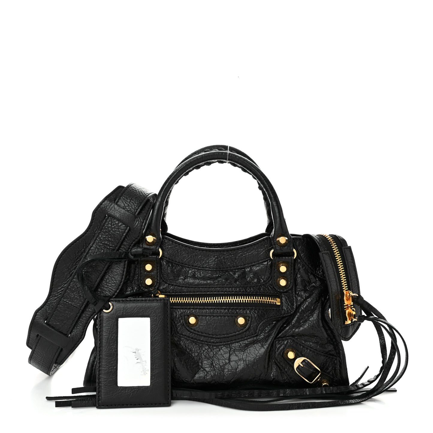 Agneau Classic Gold Hardware Mini City Black