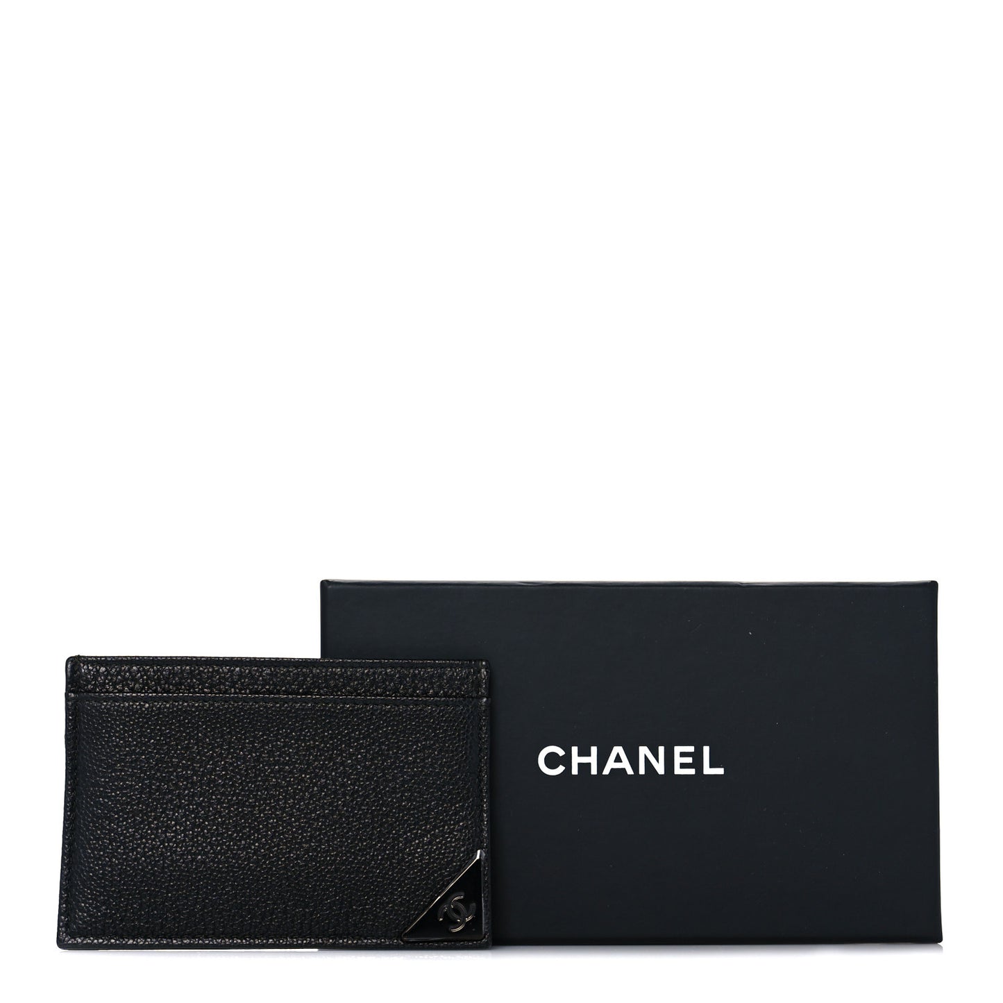 Goatskin CC Corner Card Holder Black