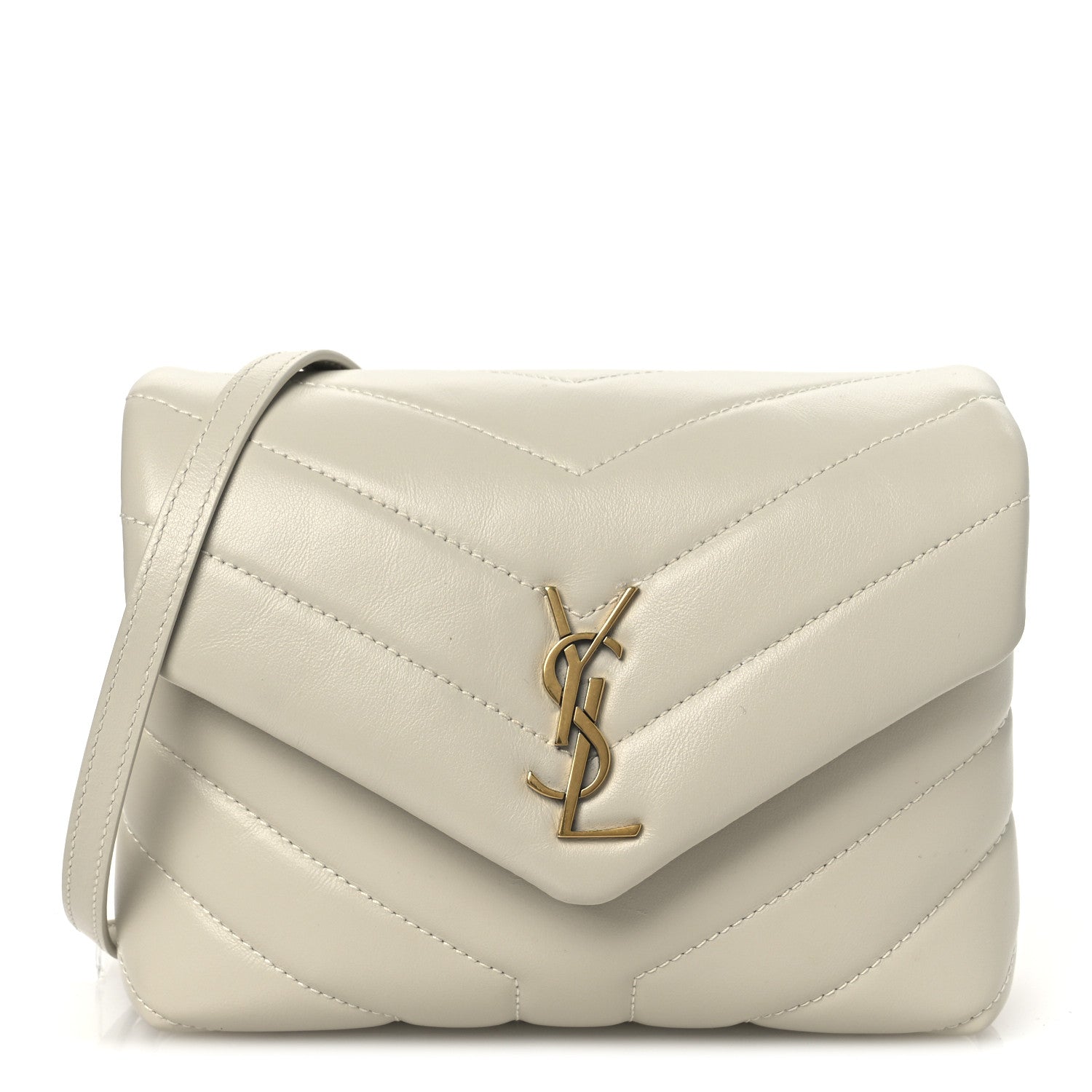 Saint Laurent Calfskin Y Quilted Monogram Toy Loulou Crossbody Bag Blanc Vintage 1 of 10