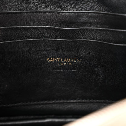 Saint Laurent Grain De Poudre Matelasse Monogram Mini Lou Camera Bag Dark Beige 6 of 11