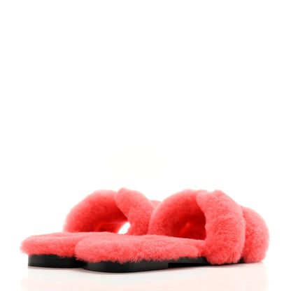 Hermes Woolskin Oran Sandals 36 Rose Du Desert 4 of 8