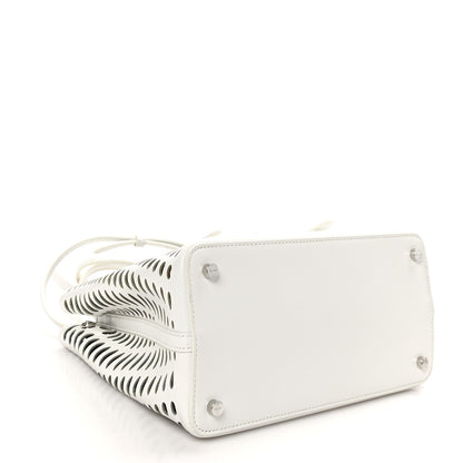 Alaia Calfskin Laser Cut Mina 25 Bag White 5 of 10