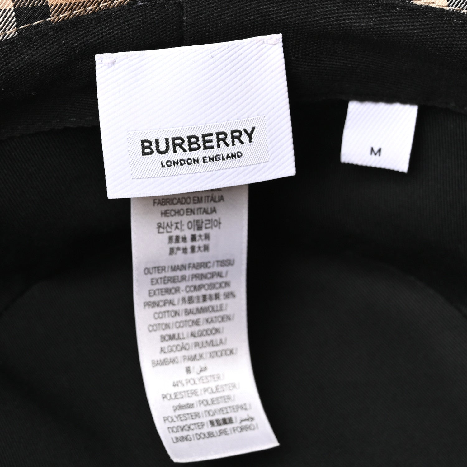 Burberry Technical Cotton Vintage Check Bucket Hat M Archive Beige 8 of 9