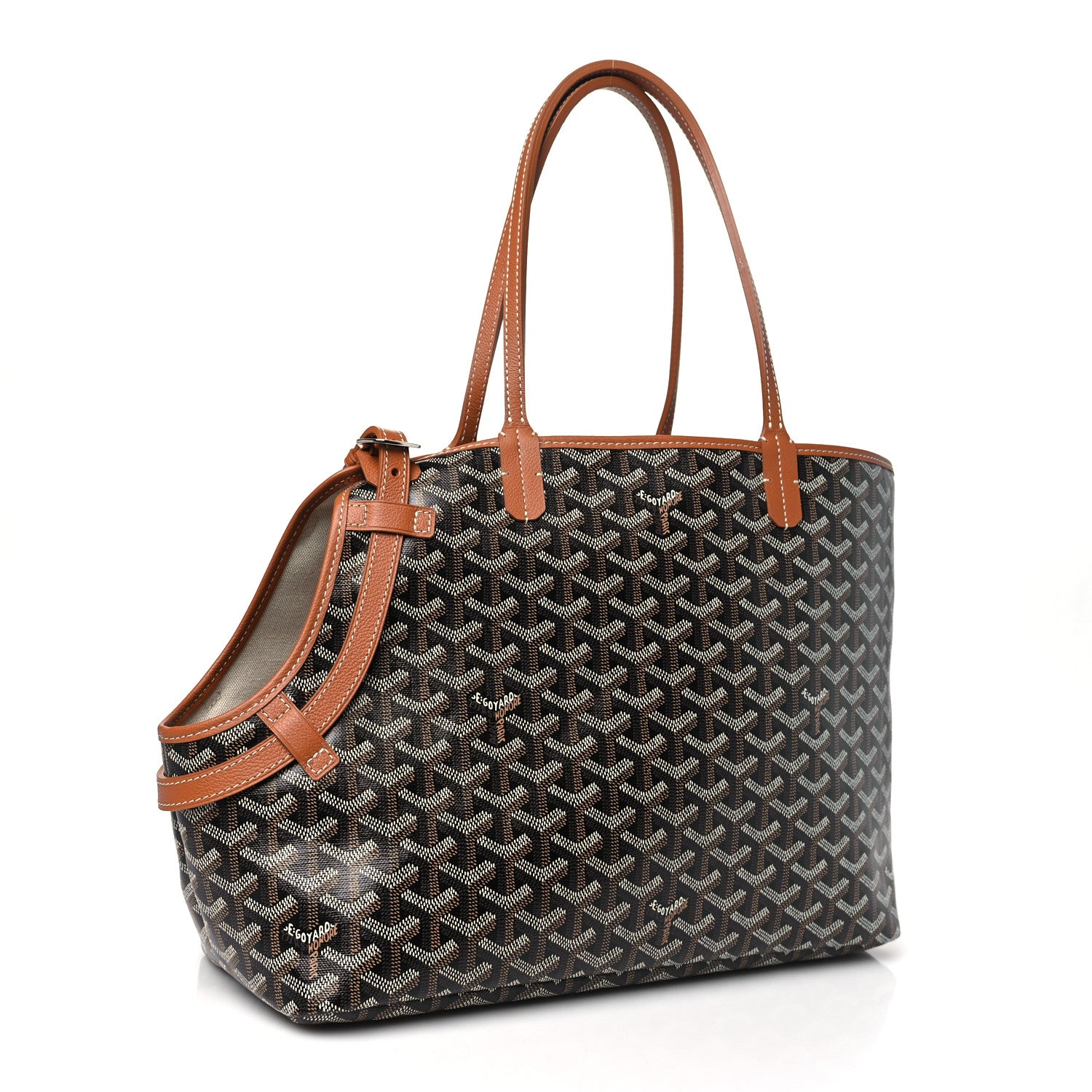 Goyard Goyardine Chien Gris Bag Black Gold 3 of 8
