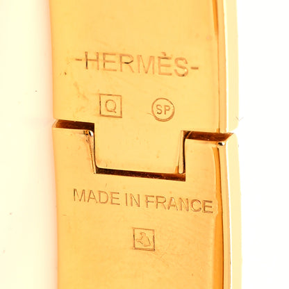 Hermes Enamel Narrow Clic Clac H Bracelet PM Bois De Rose 5 of 5