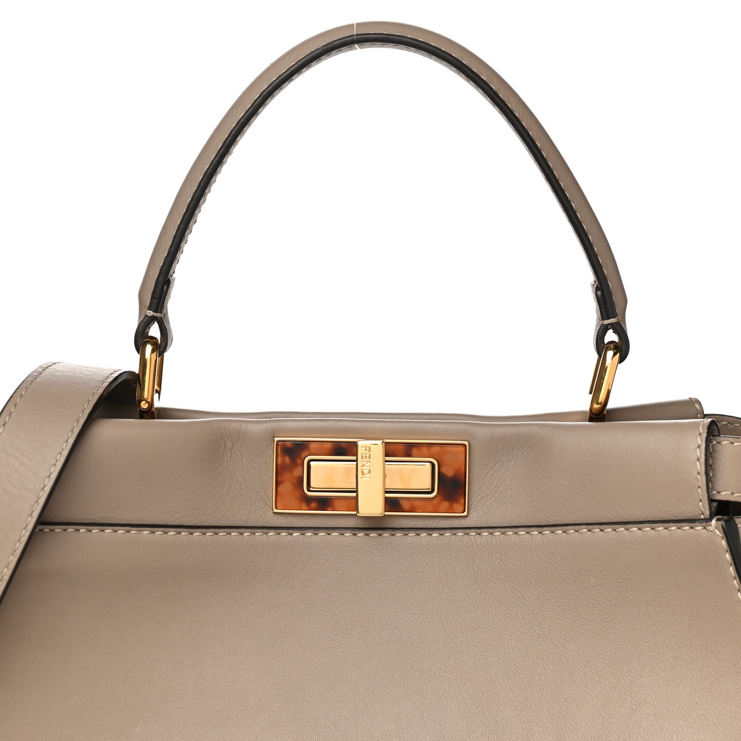 Vitello Seta Plexiglass Tortoise Medium Peekaboo Iconic Satchel Tortora