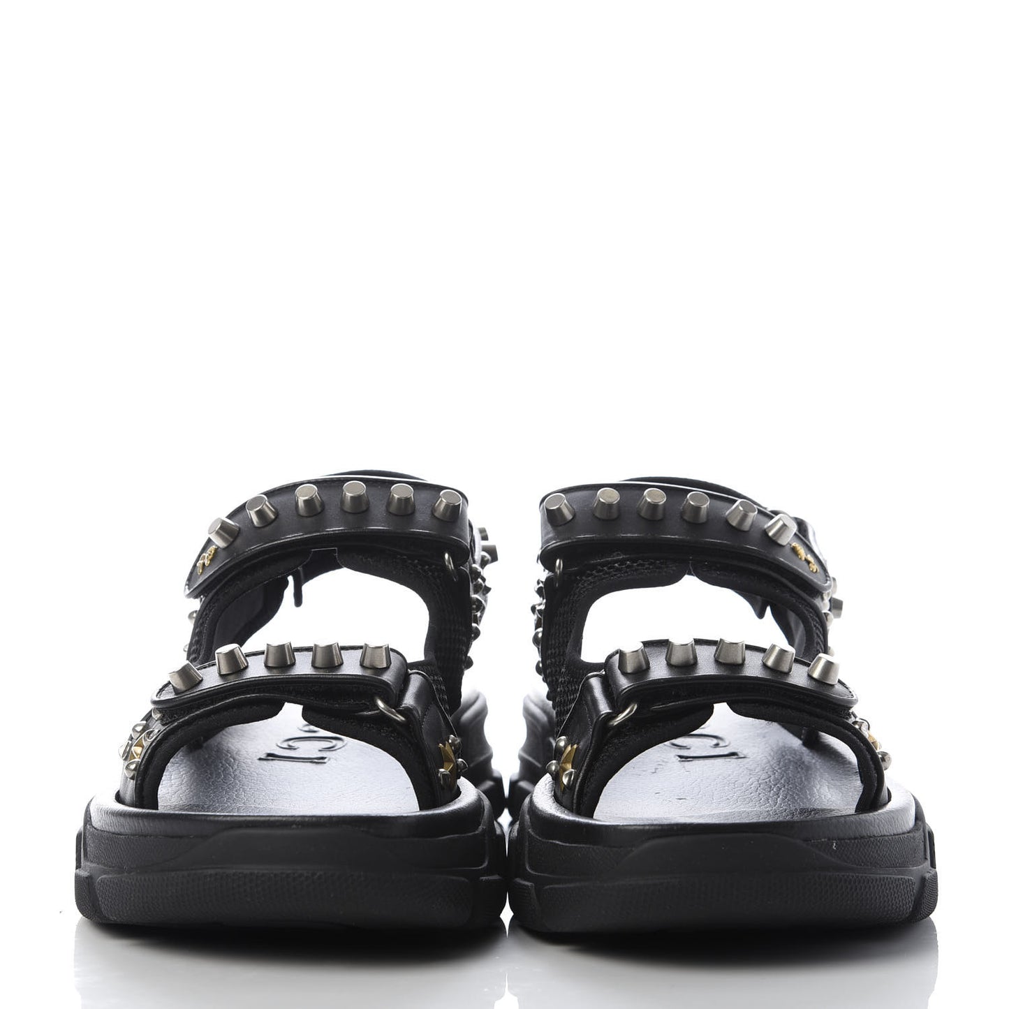 Nappa Mesh Studded Mens Aguru Sandals 10 Black